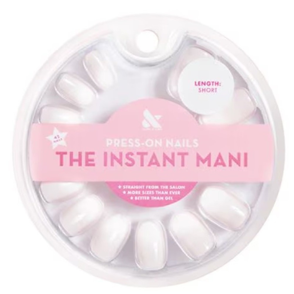 Olive & June Press‑On Nails – Classic White – Round-Short
